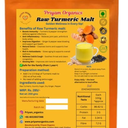 priyam organics raw turmeric malt